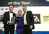 Damian Lynch, Managing Director at Etag Fixings presenting the Fit Out Contractor of the Year award to David Caulfield and Tiffany Quinn of mac-group.