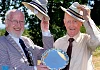 Celebrating 150 Years of Newry Agricultural Show at the 150th Anniversary Show at Newry Rugby Club on Saturday. David Sheehan, left, President,  Irish Shows Association presented  a salver to mark the occasion. to John Fegan, President, Newry Show. Photograph: Columba O'Hare/ Newry.ie