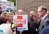 Cllr Gavin Malone at a Daisy Hill rally in 2017. Photograph: Columba O'Hare/ Newry.ie 
