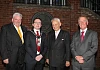 Feargal McCormack Managing Director PKF-FPM Accountants Ltd, Mayor of Newry and Mourne District Council, councillor Dáire Hughes, John Sim Chief Executive Officer of PKF International, Eddie Curtis Chief Executive Newry and Mourne Council.