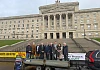 Justin McNulty MLA joins other SOS hospital campaigners from around the north at Stormont.