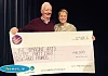 Pat and Mary Cunningham from Newry Acting Up celebrate the windfall for the Imagine Arts Centre.