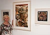 Artist Cora Harrington pictured with her paintings at the opening of the Newry Artists Past and Present exhibition in Newry and Mourne Museum.