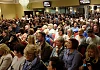 A packed room at the Canal Court in 2017 for a Daisy Hill Hospital public meeting. Photograph: Columba O'Hare/ Newry.ie 