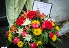A wreath left at the scene of the murders by Council Chairman, Cllr Mark Murnin. Photograph: NewRayPics.com