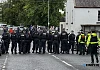 Police in Scarva for the march in 2025. Photograph: Columba O'Hare/ Newry.ie 