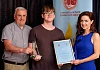 Colin Kavanagh, The Quays, sponsor and  family representative Sean&iacute;n Graham with Josef McGuigan, Carnagat Area Community Association, the award recipient in the Age 16-24 category at the Confederation of Community Groups, Patricia Graham Shining Light Community Volunteering Awards 2018 in the Canal Court Hotel, Newry. Photograph: Columba O'Hare/ Newry.ie