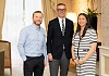 Paul Vallely and Clare Walsh of Kukoon with Rob Heron Partner Lead for EY Entrepreneur Of The Year in NI. Photograph: Naoishe Culhane