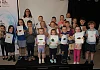 Creative Writing workshop facilitator Arlene Pattison with the children who attended Friday’s free session.