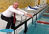 Danny Kennedy, Minister for Regional Development perfects his diving posture at the new Newry Leisure Centre Swimming Pool which was officially opened today. Photograph: Columba O'Hare