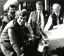 Pat Jennings, former international goalkeeper, at a Rally organized by the Newry and District Old Vehicle Club.  The occasion was to mark the opening of Barney’s BP Oil Filling Station at Killeen.  Proprietor of the new station was Mr. Noel McKevitt. Newry and Mourne Museum Collection.