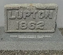 Lupton’s Mill Stone at its new location at Newry & Mourne Museum.