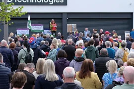 A Daisy Hill rally in Marcus Square, Newry in 2023. Photograph: Columba O'Hare/ Newry.ie 
