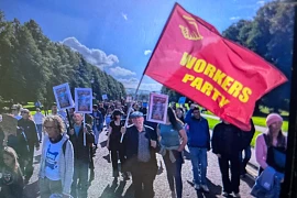 Workers Party representatives at the water protest at Stormont.