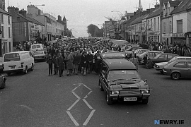 A funeral in Warrenpoint in the 1980's. Photograph: Columba O'Hare/ Newry.ie 