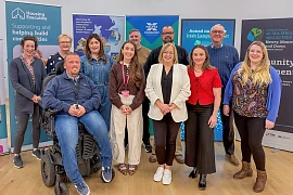 Council hosted a Funding Fayre earlier this month for community and sporting groups as part of Good Relations Week. It provided an opportunity for people to meet funders, discuss their ideas and learn more about the support available for local projects. Represented at the event were Newry, Mourne and Down District Council’s Grants and Funding Unit, PEACEPLUS and Irish Language Unit, Community Finance Ireland, The National Lottery, Halifax Foundation, Housing Executive, Groundwork NI, Sported, Live Here Love Here and East Border Region.   Included in photograph are DEA coordinators Padraig Harte (Newry DEA) and Aoife McComiskey (Slieve Gullion DEA).