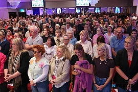 Over 700 packed into the Canal Court Hotel for the Save Daisy Hill meeting. Photograph: Columba O'Hare/ Newry.ie 