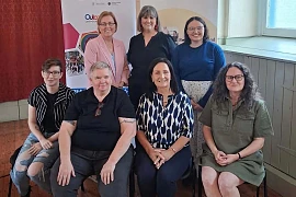 Outcomers LGBT+ Support Service with representatives from Louth County Council at the launch of the PEACEPLUS LGBTQIA+ Capacity Building and Community Empowerment Programme. 