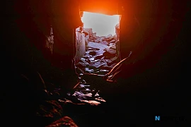The entrance to the cairn on Slieve Gullion. Photograph: Columba O'Hare/ Newry.ie 