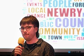 One of the speakers at Newry People's Forum. Photograph: Columba O'Hare/ Newry.ie 