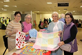 Ladies from Drumclose Craft Group, a community organisation based in the Dromalane area of Newry who hold weekly gatherings, with Siobhan Casey The Commissioner for Older People for Northern. Included are (from left) Helen Morrisey, Frances Rooney, Siobhan Casey and Vera McMahon.