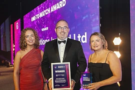 Water Solutions Ireland Contracts Director, Patrick Cunningham is presented with the award