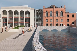 An artists impression of the proposed Newry Theatre and Conference facility.