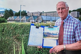 Bessbrook resident John Davis with his petition