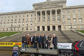 Justin McNulty MLA joins other SOS hospital campaigners from around the north at Stormont.