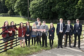 Helping announce the new call for entries from County Down pupils in Yr. 11 are young people taking part in the final of this year’s ABP Angus Youth Challenge. This year’s winners will be announced on 22nd October at an awards ceremony in the Eikon Centre, Balmoral Park.