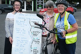 Members of the Newry U3A cycling group. From left: Marcella McBride, Patricia Lennon and Delia Van Der Lenden.