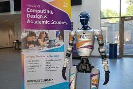 One of the Unitree Robots acquired by SRC to enable students to learn emerging technologies.  