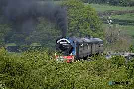 A steam train goes over the 18 Arches. Photograph: Columba O'Hare/ Newry.ie 