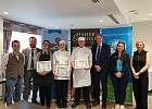 The winning team at the SRC Generation Chef regional heat alongside Newry Rotary Club representatives and event sponsors. Pictured (L-R): Eóin McConville (representing Fisher & Fisher Solicitors and Newry Rotary Club), Alan Griffen (President of Newry Rotary Club & Manager of WBR Credit Union Ltd), Katie Gray (Hospitality Level 2 Traineeship), Eva Newell (Professional Chef Level 2 Traineeship), Leon Ruddy (Professional Chef Level 2 Traineeship), Paul Fitzsimons (Fitzsimons Mallon Limited), Holly Rodgers (Newry Credit Union), Catherine Collins (WBR Credit Union).