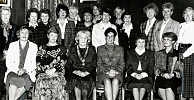 President of Newry Inner Wheel, Mrs. Geraldine Loughran, officers and members welcome District Chairperson, Mrs. Marie Flood to Newry, March 1993. Newry and Mourne Museum Collection