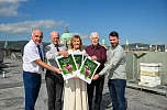 Pictured at the Housing Centre’s own beehives in Belfast are the Housing Executive’s (L/R) Robert McClean, Stephen Lowry, Jennifer Hawthorne, Ronnie McCreanor and Conor McCombe. 