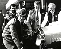 Pat Jennings, former international goalkeeper, at a Rally organized by the Newry and District Old Vehicle Club.  The occasion was to mark the opening of Barney’s BP Oil Filling Station at Killeen.  Proprietor of the new station was Mr. Noel McKevitt. Newry and Mourne Museum Collection.