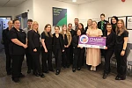 The Specsavers Newry team with Fiona McNaughton from Women’s Aid Armagh Down. 