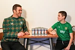 Graeme Finegan and son James with their HolyGoals candles