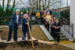 At the launch of Phase 1 of ELEOS, the new trauma centre of excellence for women and children impacted by domestic abuse, Eileen Murphy, CEO of Women’s Aid Armagh Down, was joined by founder members of Women’s Aid in Newry, including Mairead Smyth. Together they planted a tree in the centre's garden in memory of all the women who have lost their lives in Northern Ireland as a result of domestic abuse.  