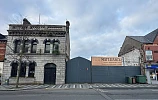 Former site of the Matt D’Arcy and Co. Distillery. Plans to revive the distillery and turn it into a bar, restaurant and visitor experience were abandoned and however the William Barre designed façade is still present.