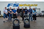 Members of SRC's Formula Student team alongside academic supervisor Seán Mac Diarmada and Frank Sloan from FS Wheels.