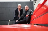 A British Heart Foundation red bench has been installed at Queen’s University Medical Biology Centre in living tribute to QUB graduate Karl Murray (seated) who had lifesaving surgery at just six months old and recently celebrated his 30th birthday. Karl, who was born with a congenital heart condition is pictured with Head of British Heart Foundation NI, Fearghal McKinney.  