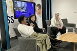 Una Murphy, right, View Digital with the panel at a showing of Migrant Women Seen and Heard 