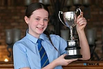 Brooke Purdy, Pamela Castles School of Performance, Portadown the winner of Class 143 at Newry Feis, Irish Poem over 12 and under 14 with the Celine Hollywood Perpetual Challenge Cup. Photograph: Columba O'Hare/ Newry.ie 