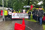 Haldane Fisher workers on the picket line today in Newry.
