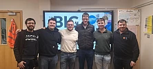 The students heading for Silverstone. Included from left: Guilherme Passos, Lewis Deards, Ross Graham, Fearghal Murphy, Richard Livingstone and Sean Treanor. Not pictured: Aleyah Peniero and Rebecca Dickson
