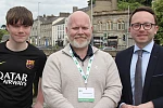 Daragh Cassidy and Chris Cassidy (Trustee of NSPKU) with Dáire Hughes MP