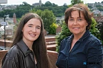 Head Girl Sinead McPolin who achieved three A grades at A Level, and has won a prestigious Semi-Conductor Talent Award to support her during her Masters study of Electrical Engineering at Queen’s University, Belfast, is pictured with Principal Mrs Fiona McAlinden. Photograph: Columba O'Hare/ Newry.ie 