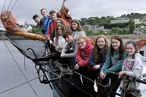 A group of young people on a four day trip of a lifetime from the SeaPort of Newry on board Brian Boru back in 2018. A fixed bridge will end this forever. Photograph: Columba O'Hare/ Newry.ie 